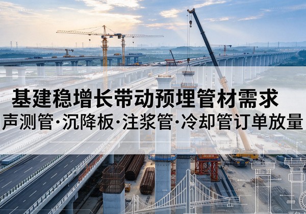 漳县基建稳增长带动预埋监测管材需求，声测管、沉降板、注浆管订单持续放量